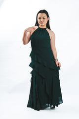 Halter Neck With Ruffled Skirt Maxi