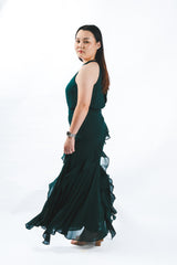 Halter Neck With Ruffled Skirt Maxi