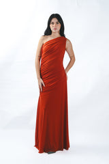 Ruched One Shoulder Dress