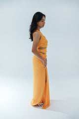 One Shoulder High-Slit Dress