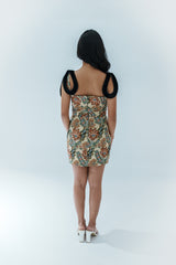 Floral Mini Dress with Detachable Sleeves