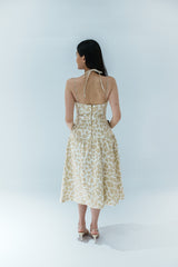 Printed Halter Neck Midi Dress