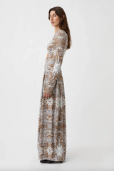 Ada Long Sleeve Printed Maxi Dress