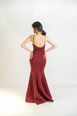 Halter Neck Bell Bottom Gown