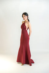 Halter Neck Bell Bottom Gown