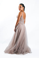 Tulle Plunge Gown