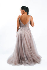 Tulle Plunge Gown