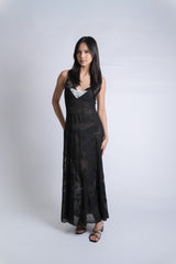 Bow Knit with Lace Trim Details Dress