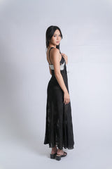 Bow Knit with Lace Trim Details Dress