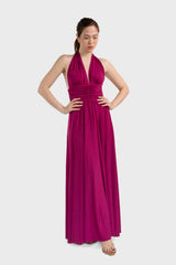 Halter Backless Jersey Maxi Dress