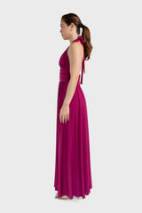 Halter Backless Jersey Maxi Dress