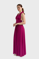 Halter Backless Jersey Maxi Dress