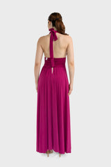 Halter Backless Jersey Maxi Dress