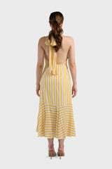 Striped Halter Midi Dress