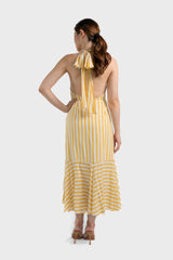 Striped Halter Midi Dress