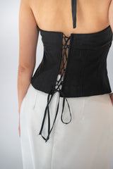 Halter Button Down Waistcoat top
