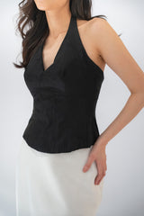 Halter Button Down Waistcoat top