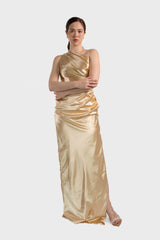 One Shoulder Ruched Gown