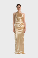 One Shoulder Ruched Gown