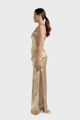 One Shoulder Ruched Gown