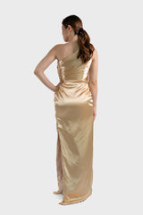 One Shoulder Ruched Gown