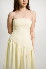 Custom Strapless Drop Waist Maxi Dress with Slit