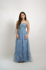 Custom Tulle Overlay Floral Gown