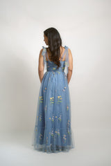 Custom Tulle Overlay Floral Gown
