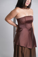Two Piece Brown Set with Scarf