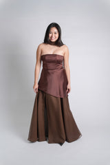 Two Piece Brown Set with Scarf
