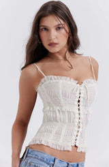 Lula Ivory Sequin Pleat Corset