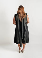 Custom Pleated Cape Midi Dress