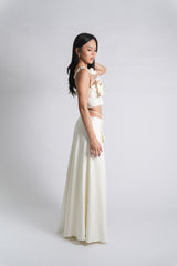 3D Flower Crop and Maxi Skirt Set