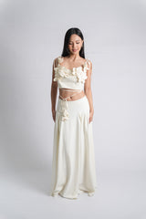 3D Flower Crop and Maxi Skirt Set