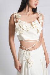 3D Flower Crop and Maxi Skirt Set