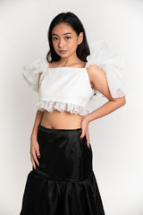 Puff Sleeve Modern Filipiniana and Gazar Maxi Skirt Set
