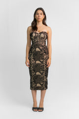 Lace Stapless Midi Dress