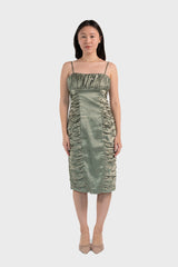 Ruched Satin Dress