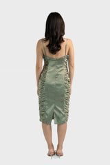 Ruched Satin Dress