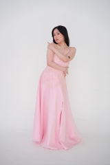 Pink Floral Embellished Gown