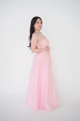 Pink Floral Embellished Gown