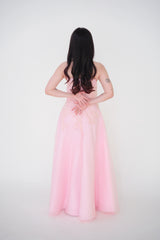 Pink Floral Embellished Gown