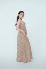 Satin Polka Dot Maxi Dress