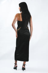 Custom Draped Chain Midi Dress