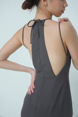 Deep Plunge Strappy Midi Dress