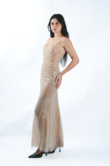 Sheer Sequin Gown