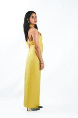 V-Neck Halter Maxi Dress