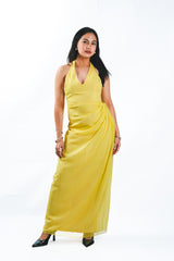 V-Neck Halter Maxi Dress