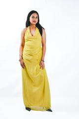 V-Neck Halter Maxi Dress