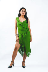 Asymmetric Ruffle Dress